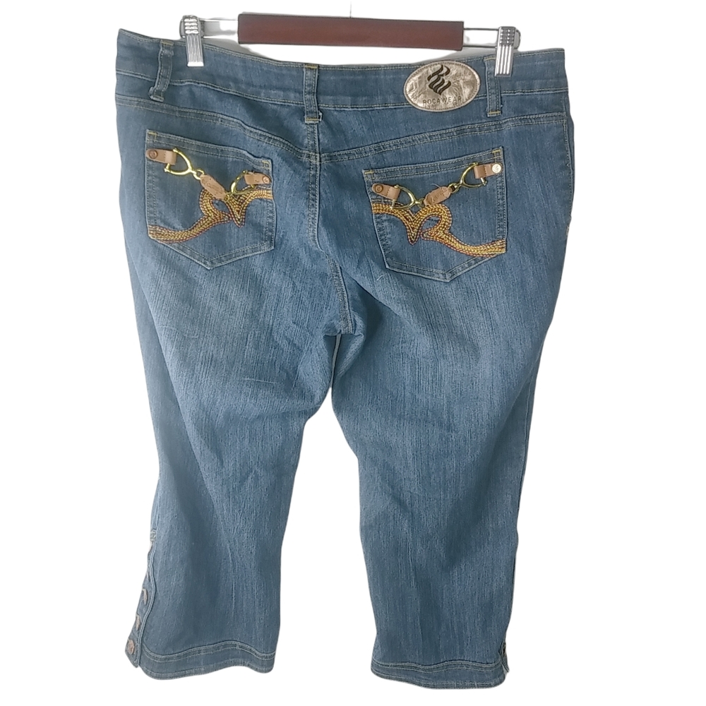 Rocawear 18 37x21 Gold Blink Pocket Crop Jeans Plus